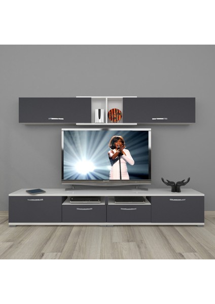 Eko 5220 Mdf Tv Ünitesi Tv Sehpası - Beyaz - Antrasit