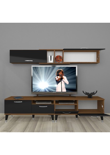 Eko 5220 Slm Silver Tv Ünitesi Tv Sehpası - Ceviz - Siyah
