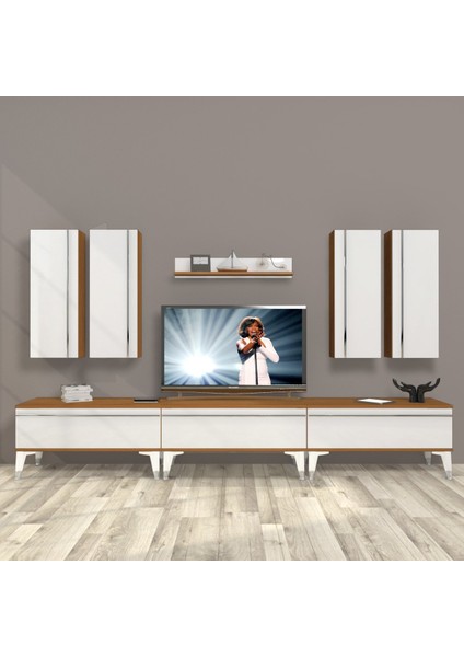 Eko 8d Mdf Silver Tv Ünitesi Tv Sehpası - Ceviz - Beyaz