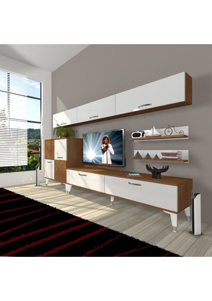 Eko 8 Slm Std Silver Tv Ünitesi Tv Sehpası - Ceviz - Beyaz
