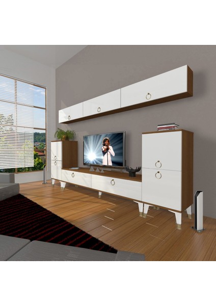Eko 9 Mdf Std Gold Tv Ünitesi Tv Sehpası - Ceviz - Beyaz