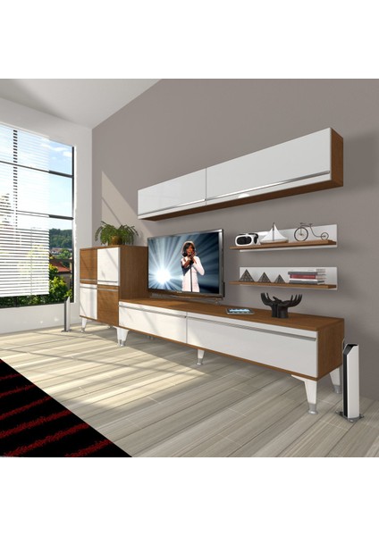 Eko 6y Mdf Std Silver Tv Ünitesi Tv Sehpası - Ceviz - Beyaz