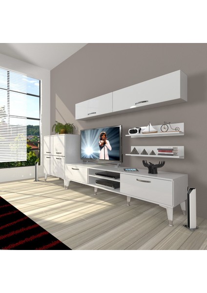 Eko 6y Mdf DVD Silver Tv Ünitesi Tv Sehpası - Parlak Beyaz