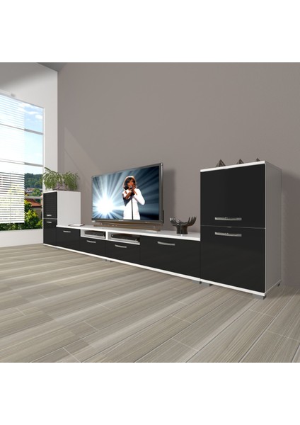Eko 9200 Mdf Tv Ünitesi Tv Sehpası - Beyaz - Siyah