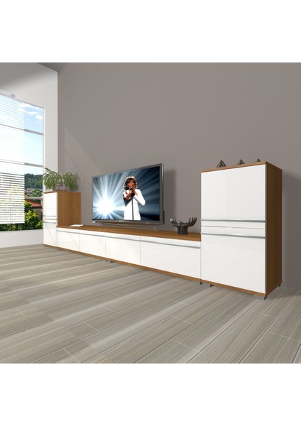 Eko 9200T Mdf Tv Ünitesi Tv Sehpası - Ceviz - Beyaz