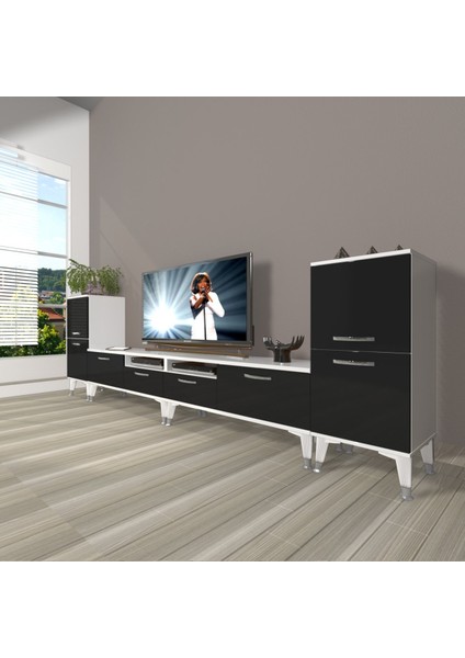 Eko 9220 Mdf Silver Tv Ünitesi Tv Sehpası - Beyaz - Siyah