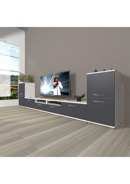 Eko 9200 Mdf Tv Ünitesi Tv Sehpası - Beyaz - Antrasit