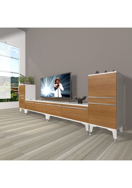 Eko 9200T Mdf Silver Tv Ünitesi Tv Sehpası - Beyaz - Ceviz