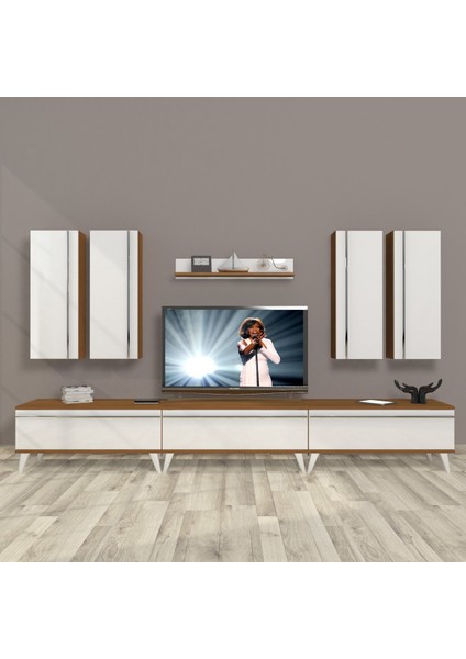 Eko 8d Mdf Retro Tv Ünitesi Tv Sehpası - Ceviz - Beyaz