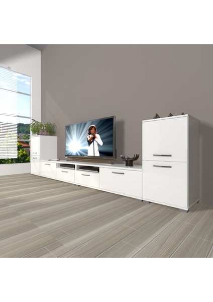 Eko 9220 Mdf Tv Ünitesi Tv Sehpası - Parlak Beyaz