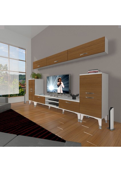 Eko 9 Mdf DVD Silver Tv Ünitesi Tv Sehpası - Beyaz - Ceviz