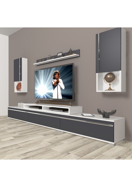 Ekoflex 270TA Mdf Tv Ünitesi Tv Sehpası - Beyaz - Antrasit