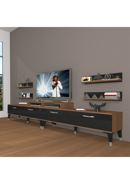 Ekoflex 360R Slm Silver Tv Ünitesi Tv Sehpası - Ceviz - Siyah