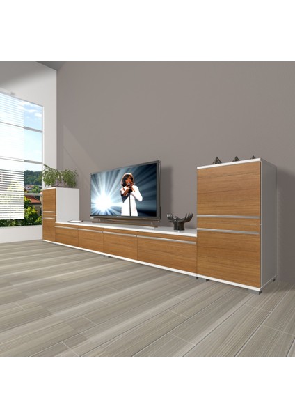 Eko 9200T Mdf Tv Ünitesi Tv Sehpası - Beyaz - Ceviz