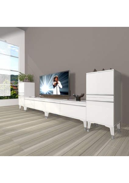 Eko 9220T Mdf Silver Tv Ünitesi Tv Sehpası - Parlak Beyaz
