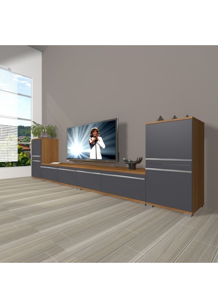 Eko 9220T Mdf Tv Ünitesi Tv Sehpası - Ceviz - Antrasit