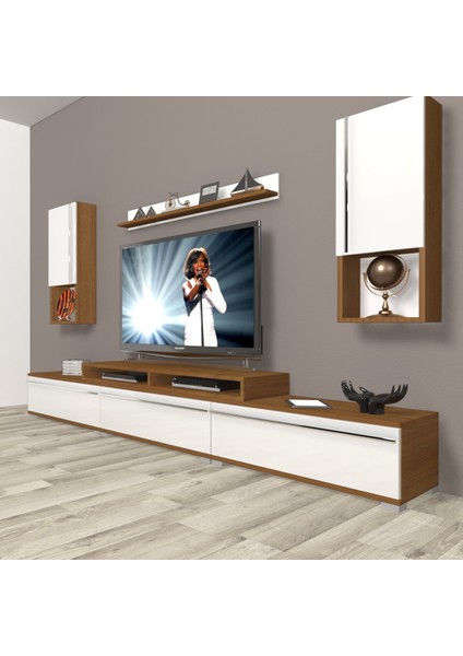 Ekoflex 270TA Mdf Tv Ünitesi Tv Sehpası - Ceviz - Beyaz