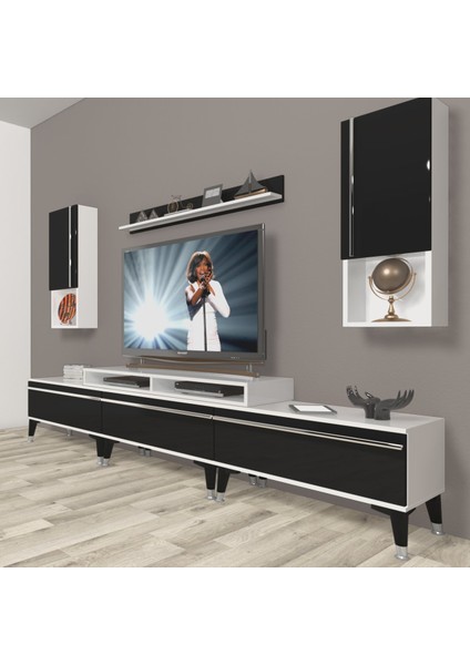 Ekoflex 270TA Mdf Silver Tv Ünitesi Tv Sehpası - Beyaz - Siyah