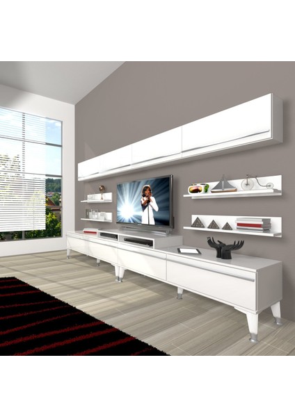 Ekoflex 360Y Mdf Silver Tv Ünitesi Tv Sehpası - Parlak Beyaz