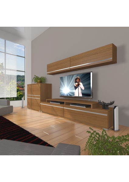 Ekoflex 6y Mdf Tv Ünitesi Tv Sehpası - Naturel Ceviz