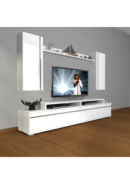 Ekoflex 7 Mdf Tv Ünitesi Tv Sehpası - Parlak Beyaz