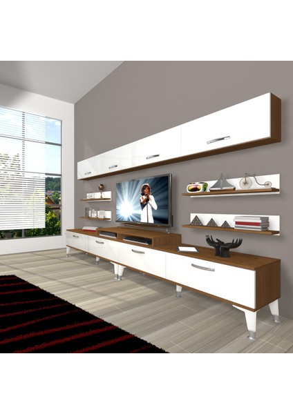 Ekoflex 360Y Slm Silver Tv Ünitesi Tv Sehpası - Ceviz - Beyaz