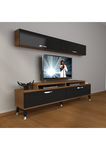 Ekoflex 5 Slm Silver Tv Ünitesi Tv Sehpası - Ceviz - Siyah