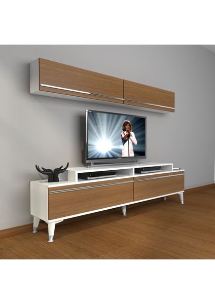 Ekoflex 5 Mdf Silver Tv Ünitesi Tv Sehpası - Beyaz - Ceviz