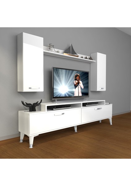 Ekoflex 7 Slm Silver Tv Ünitesi Tv Sehpası - Parlak Beyaz