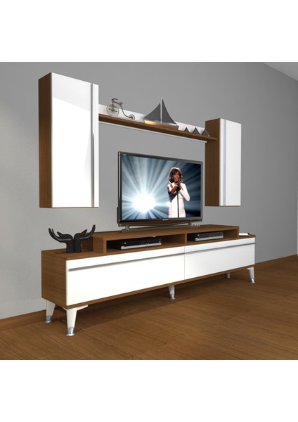 Ekoflex 7 Mdf Silver Tv Ünitesi Tv Sehpası - Ceviz - Beyaz