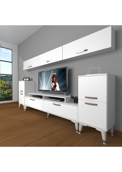 Ekoflex 9 Slm Silver Tv Ünitesi Tv Sehpası - Parlak Beyaz