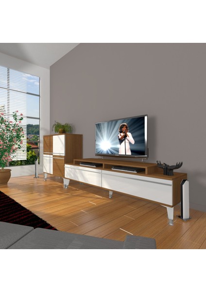 Ekoflex On Mdf Silver Tv Ünitesi Tv Sehpası - Ceviz - Beyaz