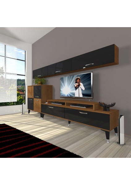 Ekoflex 8 Slm Silver Tv Ünitesi Tv Sehpası - Ceviz - Siyah