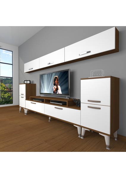 Ekoflex 9 Slm Silver Tv Ünitesi Tv Sehpası - Ceviz - Beyaz