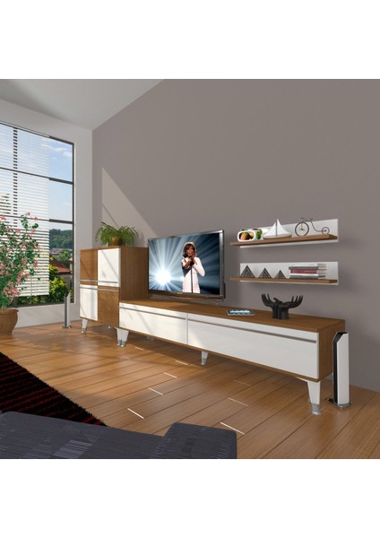 Eko On Mdf Std Silver Tv Ünitesi Tv Sehpası - Ceviz - Beyaz