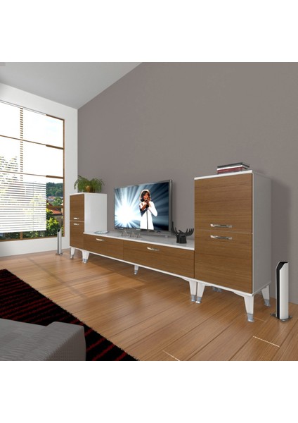 Eko On2 Slm Std Silver Tv Ünitesi Tv Sehpası - Beyaz - Ceviz