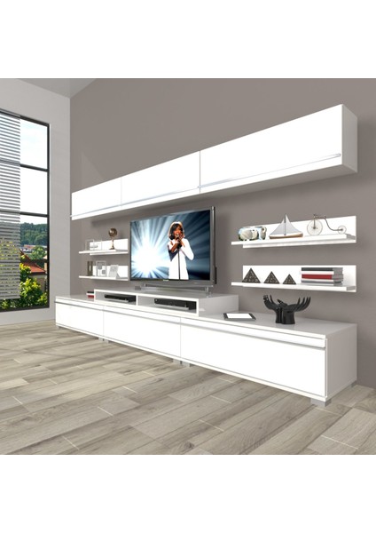 Ekoflex 8y Mdf Tv Ünitesi Tv Sehpası - Parlak Beyaz