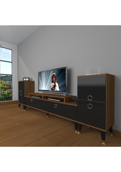 Ekoflex On2 Mdf Silver Tv Ünitesi Tv Sehpası - Ceviz - Siyah