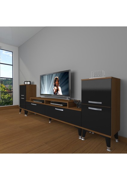 Ekoflex On2 Slm Silver Tv Ünitesi Tv Sehpası - Ceviz - Siyah