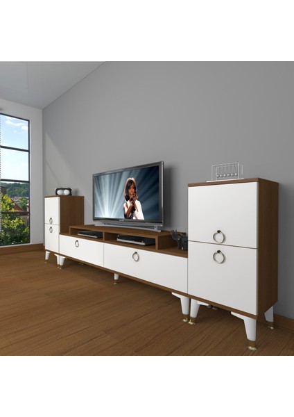 Ekoflex On2 Mdf Silver Tv Ünitesi Tv Sehpası - Ceviz - Beyaz