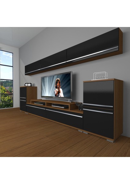 Ekoflex 9 Mdf Tv Ünitesi Tv Sehpası - Ceviz - Siyah