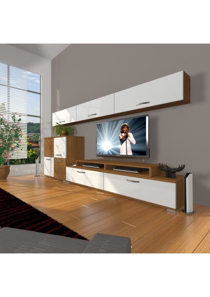 Ekoflex 8 Slm Tv Ünitesi Tv Sehpası - Ceviz - Beyaz