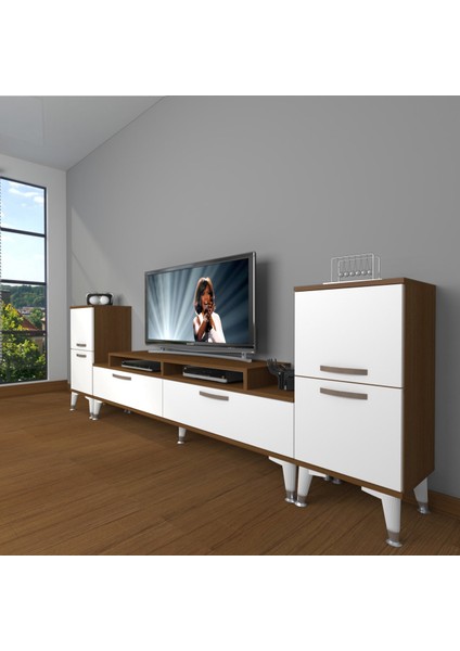 Ekoflex On2 Slm Silver Tv Ünitesi Tv Sehpası - Ceviz - Beyaz