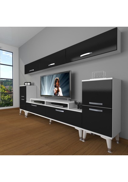 Ekoflex 9 Slm Silver Tv Ünitesi Tv Sehpası - Beyaz - Siyah