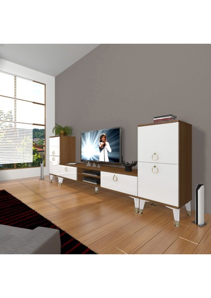 Eko On2 Mdf DVD Gold Tv Ünitesi Tv Sehpası - Ceviz - Beyaz