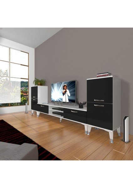 Eko On2 Slm DVD Silver Tv Ünitesi Tv Sehpası - Beyaz - Siyah