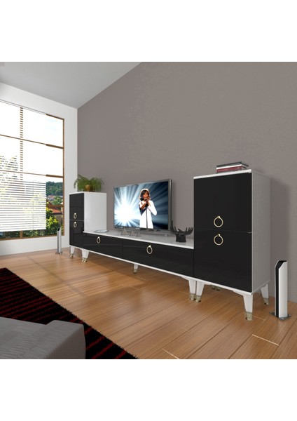 Eko On2 Mdf Std Gold Tv Ünitesi Tv Sehpası - Beyaz - Siyah