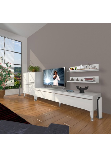 Eko On Mdf Std Silver Tv Ünitesi Tv Sehpası - Parlak Beyaz