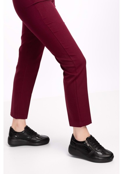 Hakiki Deri Anatomik Taban Rahat Fermuarlı Ayakkabı NDR.3802 - Siyah Petek - 41 fiyatları