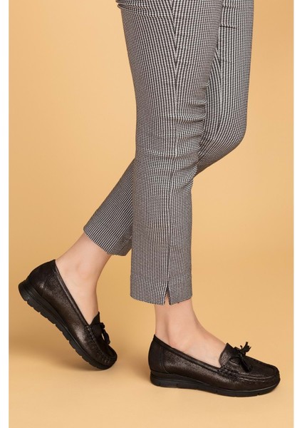 Hakiki Deri Günlük Rahat Loafer Ayakkabı PYT.1200 - Siyah Sim - 40 modelleri